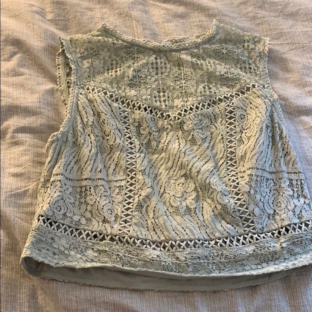 Women’s sea foam green fancy crop top